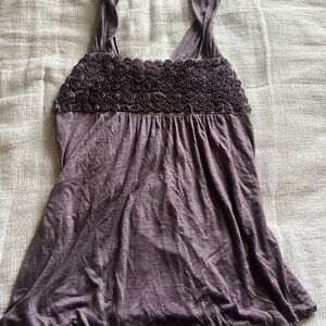 h.i.p. NWT Purple Sleeveless Top with Rosette Detail